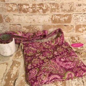 Stephanie Dawn Crossbody Bag Pink and Green Print